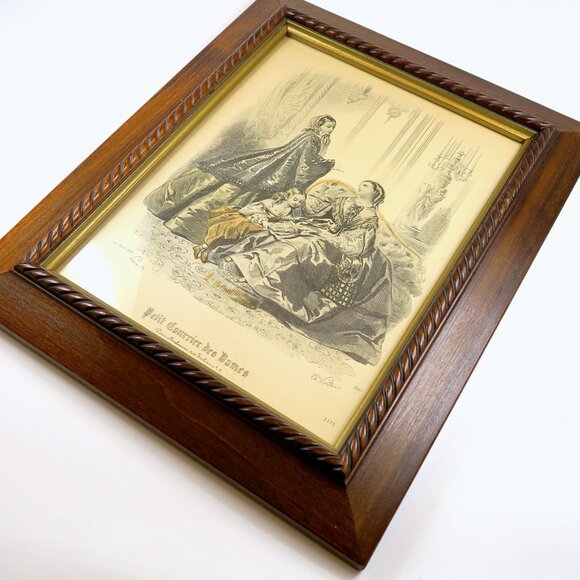 1850s Petit Courrier des Dames Fashion Plate - Mid-Century Repro - Framed 8x10 - Picture 3 of 5
